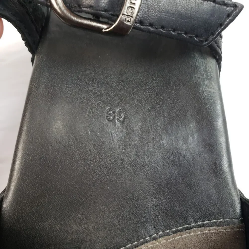 Dansko Sissy Womens Size EU 39 US 8.5-9 Black Leather Braided Slingback Sandals